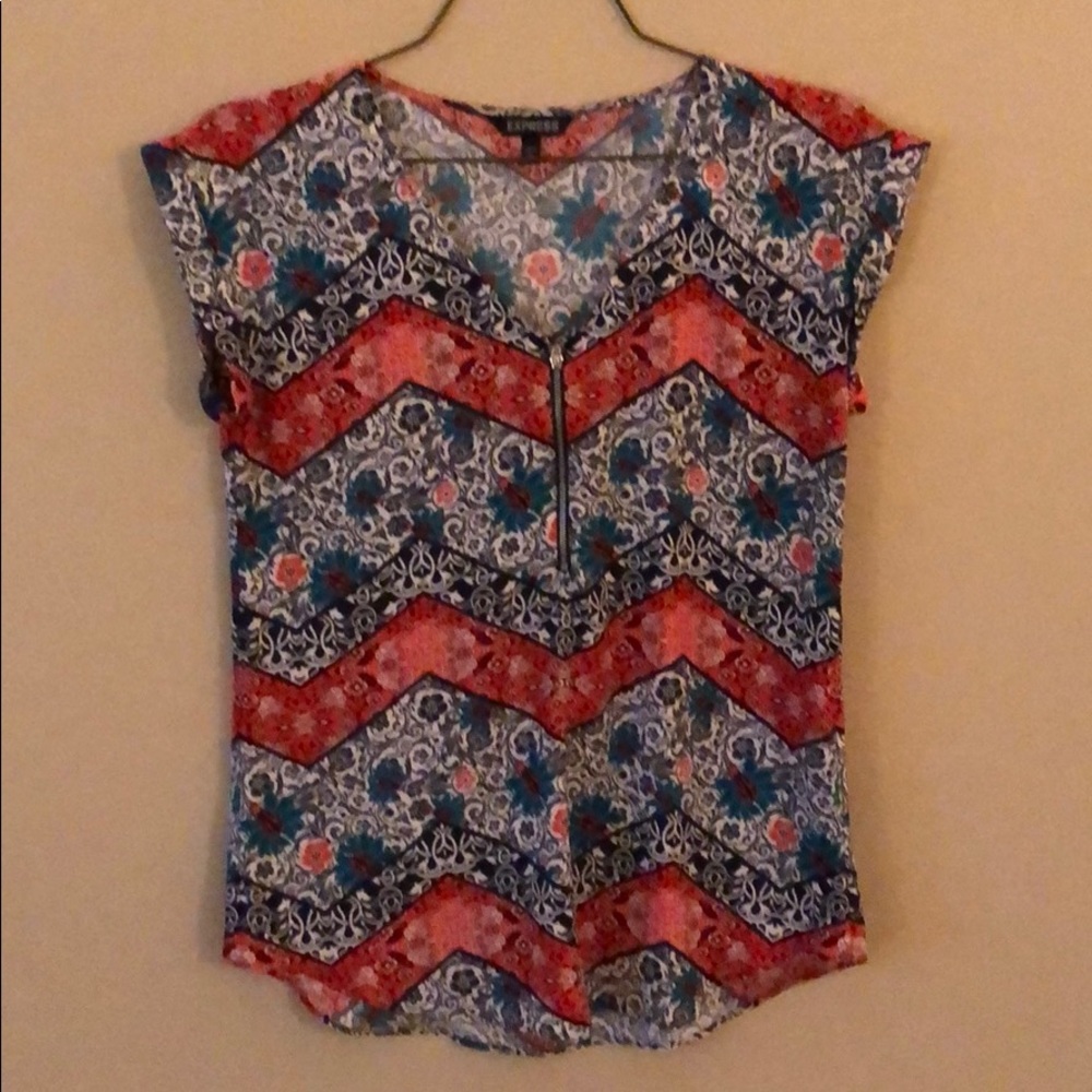 Express blouse with from zipper.  Small